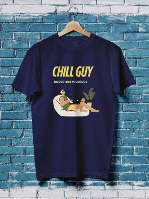 chill developer guy royal blue tshirt