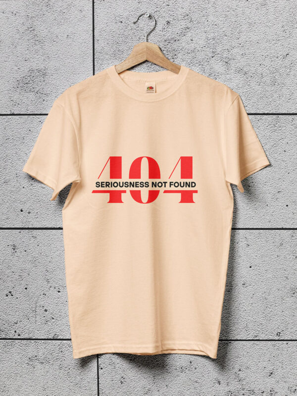 404 seriousness not found geek tshirt peach