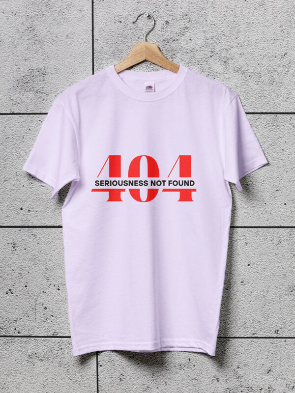 404 seriousness not found geek tshirt lavender