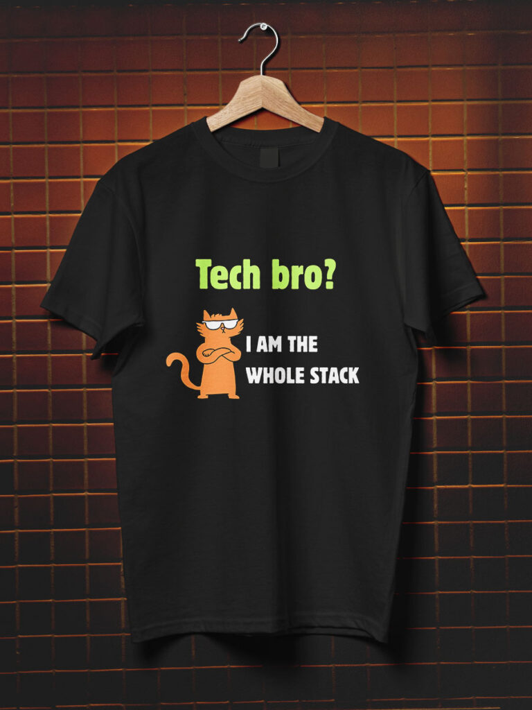 I am the whole stack developer geek tshirt black