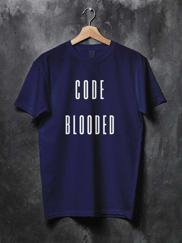 Code Blooded geek tshirt royal blue