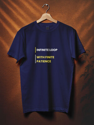 infinite loop developer geek tshirt royal blue