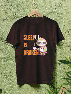 sleep-is-broken-maroon-geek-tshirt.