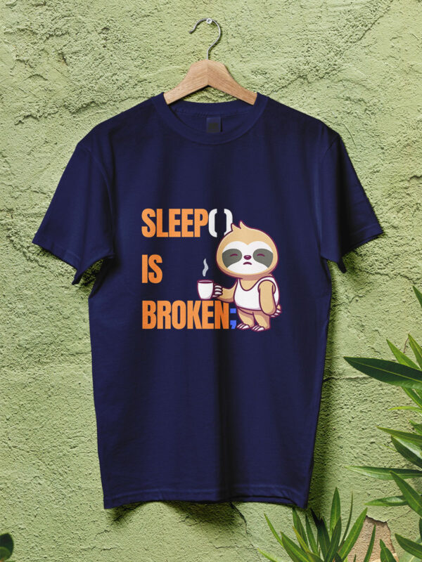 sleep-is-broken-royal-blue-geek-tshirt