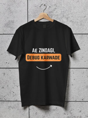 Ae-zindagi-debug-karwade-coding-tshirt-black