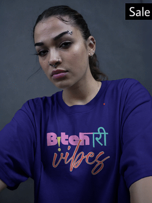 bitchari girls oversized tshirt royal blue