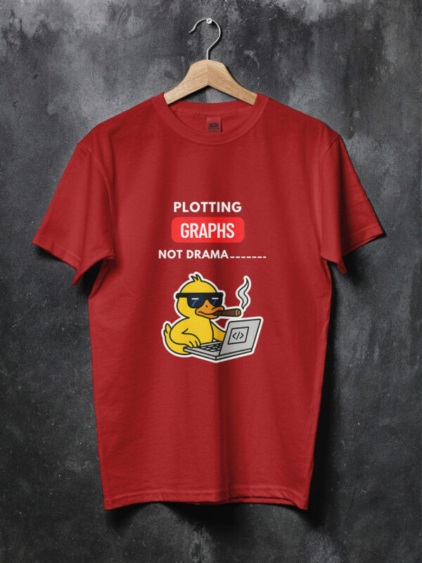 plotting-graphs-not-drama-dala-science-tshirt-red