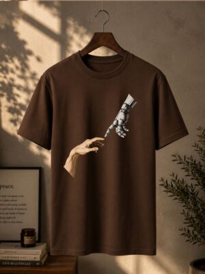 Adam Hand Meeting Robot Hand | Unisex AI Geek Tshirt